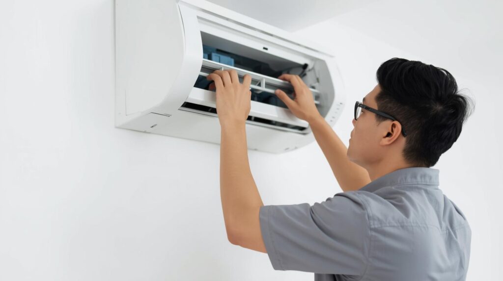 genere des images ayant un fond blanc. ne met pas de texte et montre surtout une image de climatiseur avec un artisan en plein travail.jpg