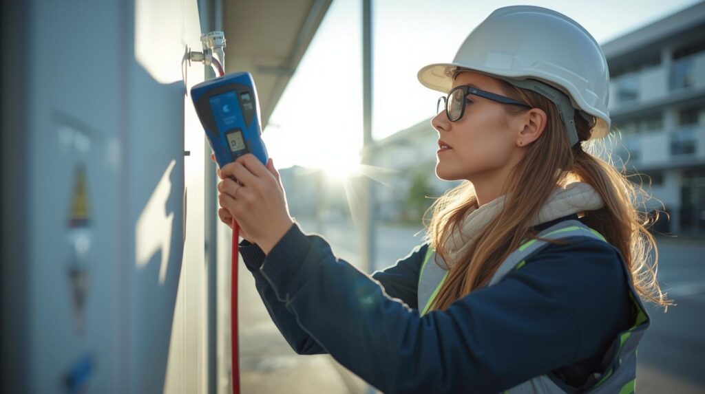 genere une image tres claire sans aucun ombre en journee et humaine de qualite montrant un artisan chauffagiste en train de faire une qualite de lair 1.jpg